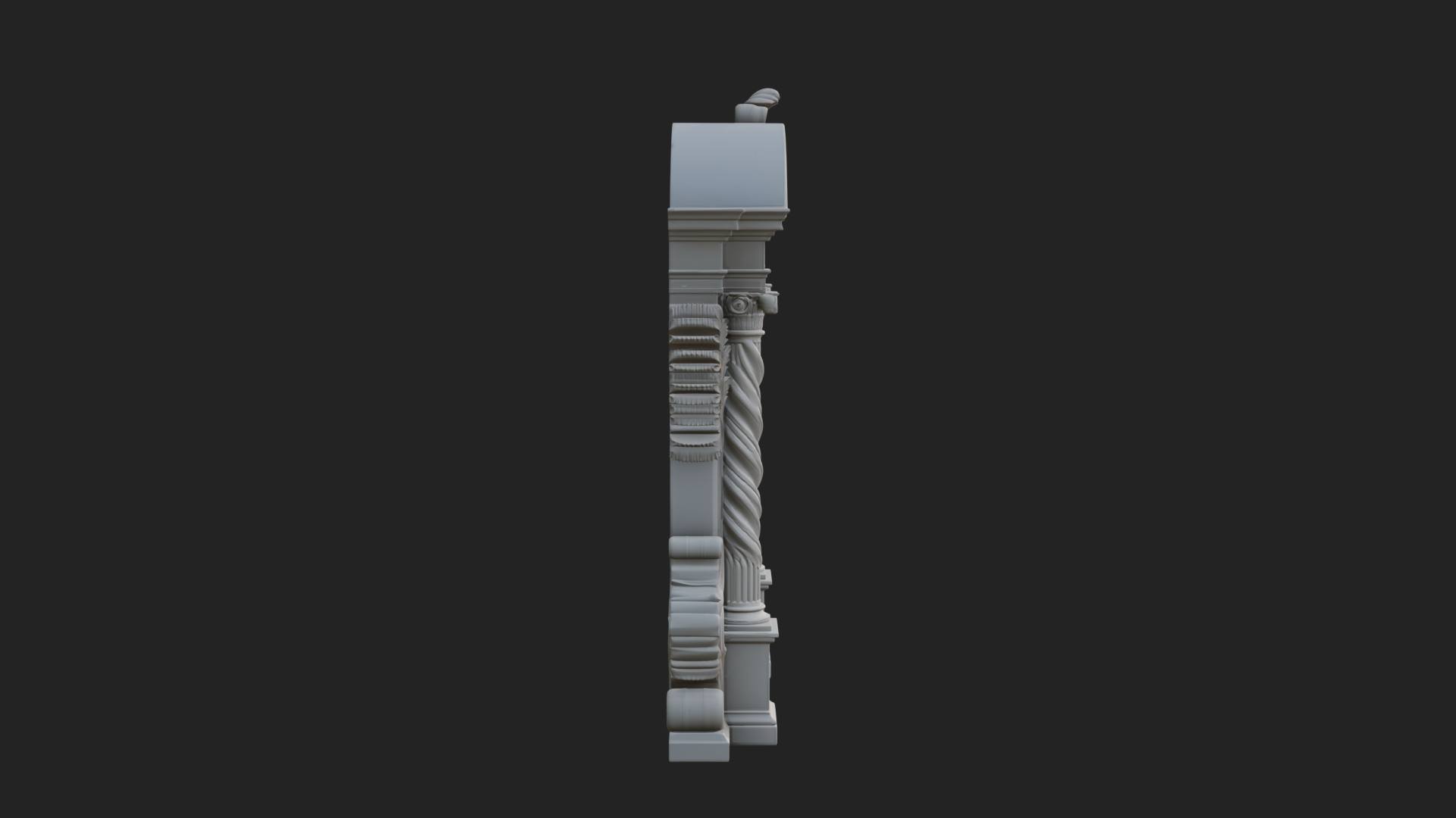 Baroque Carved Arch Design 4 3D Print Model 3D Model