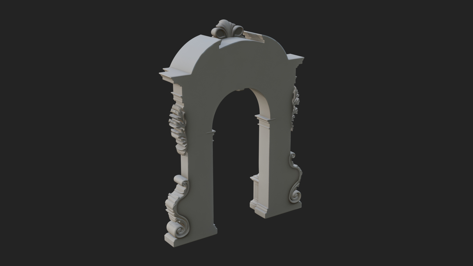 Baroque Carved Arch Design 4 3D Print Model 3D Model
