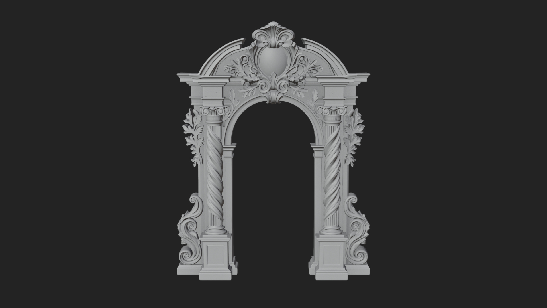 Baroque Carved Arch Design 4 3D Print Model 3D Model