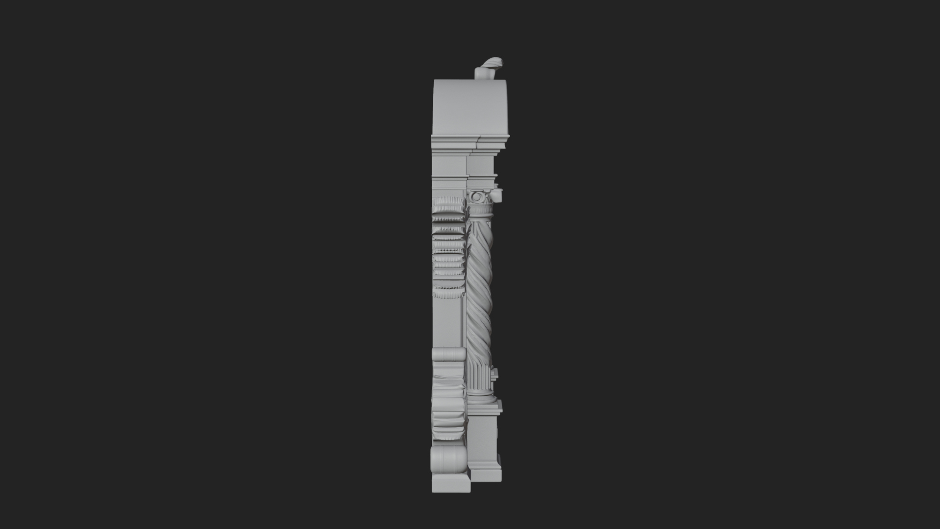 Baroque Carved Arch Design 4 3D Print Model 3D Model