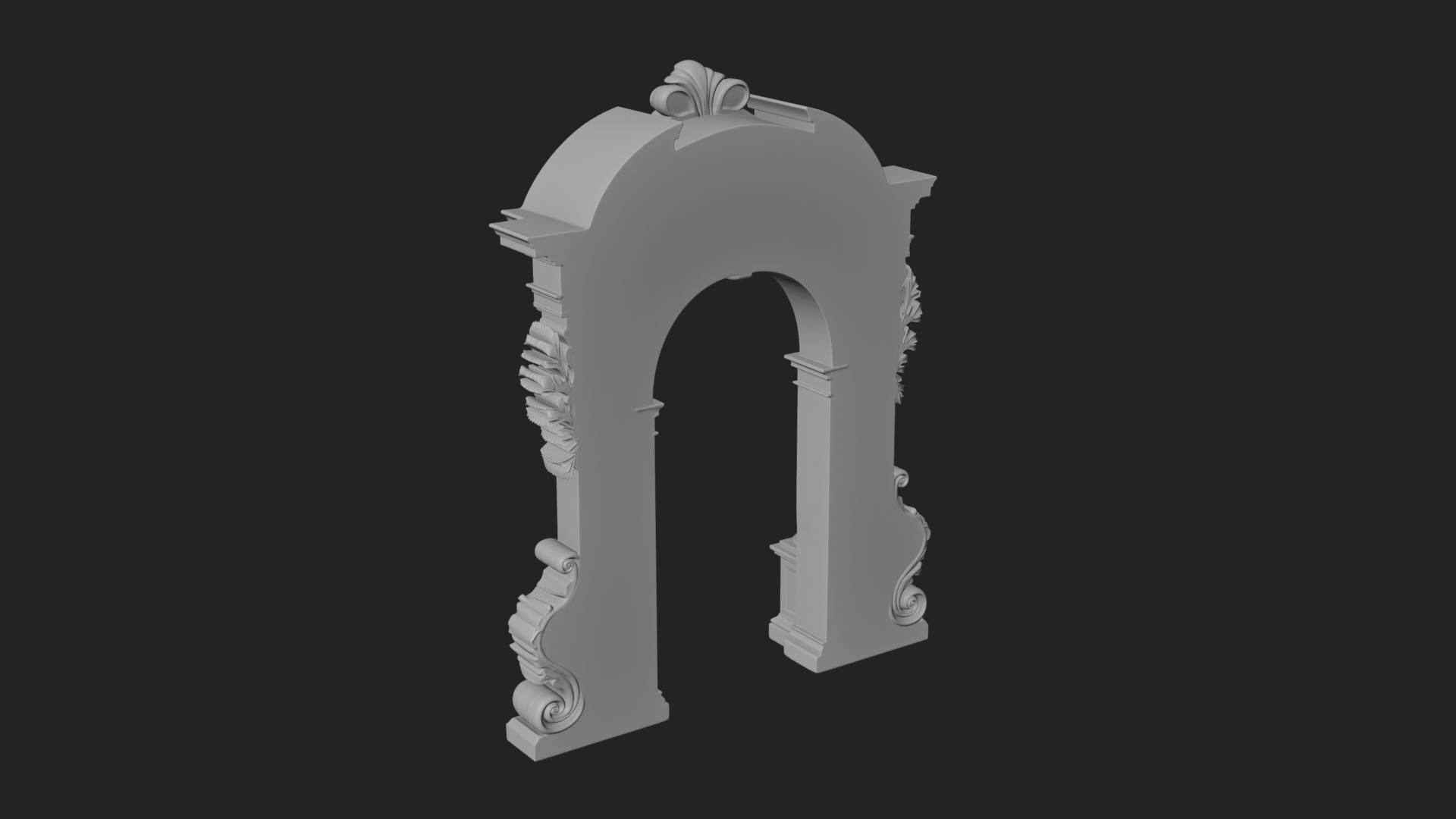 Baroque Carved Arch Design 4 3D Print Model 3D Model