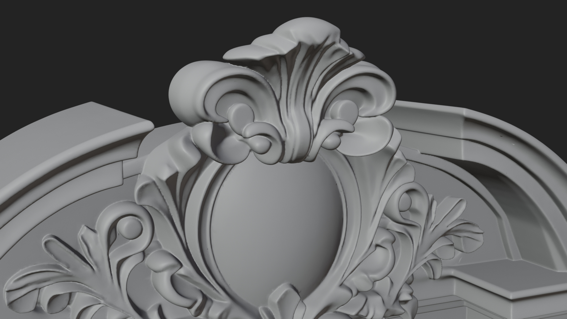 Baroque Carved Arch Design 4 3D Print Model 3D Model