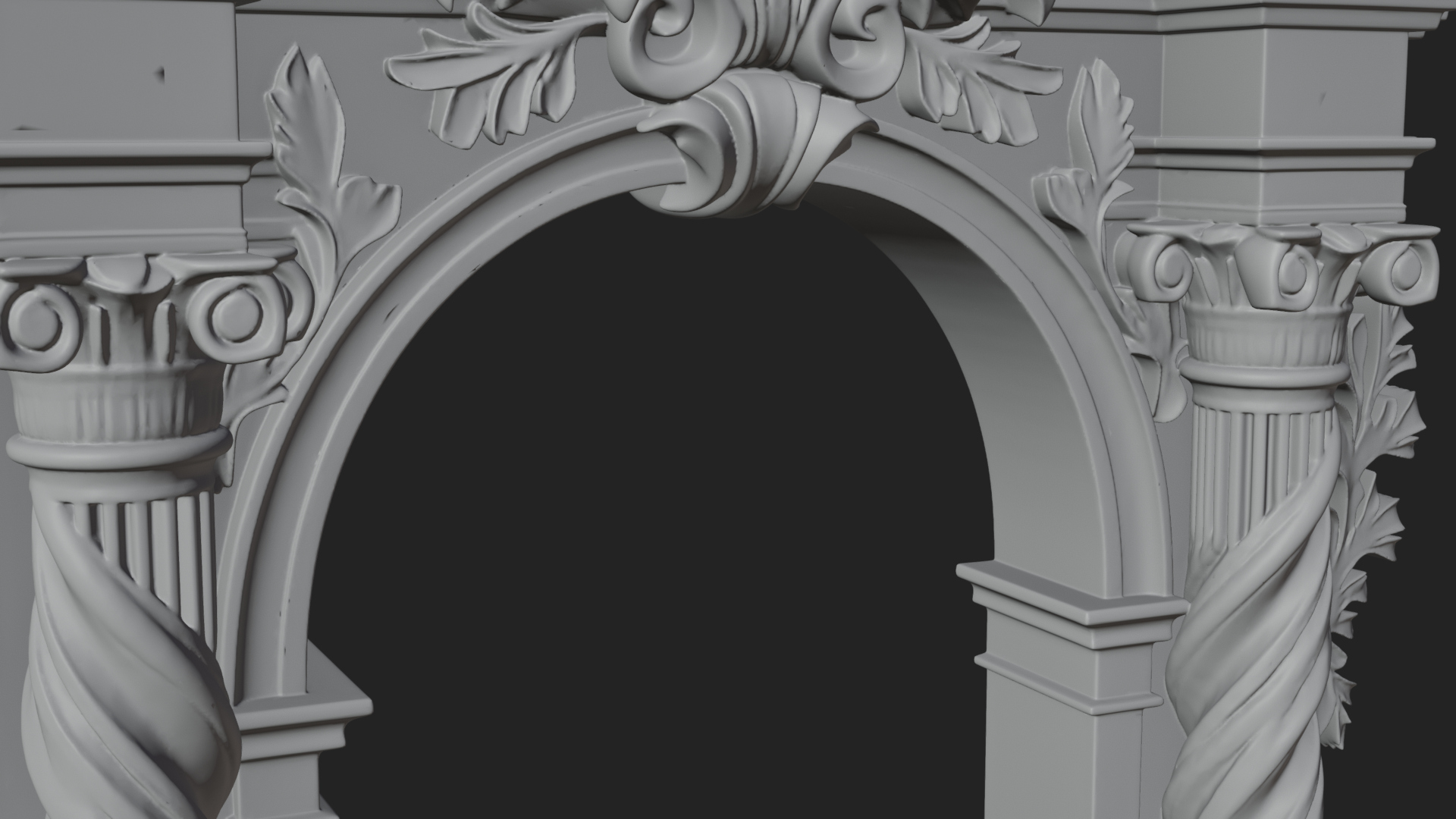 Baroque Carved Arch Design 4 3D Print Model 3D Model