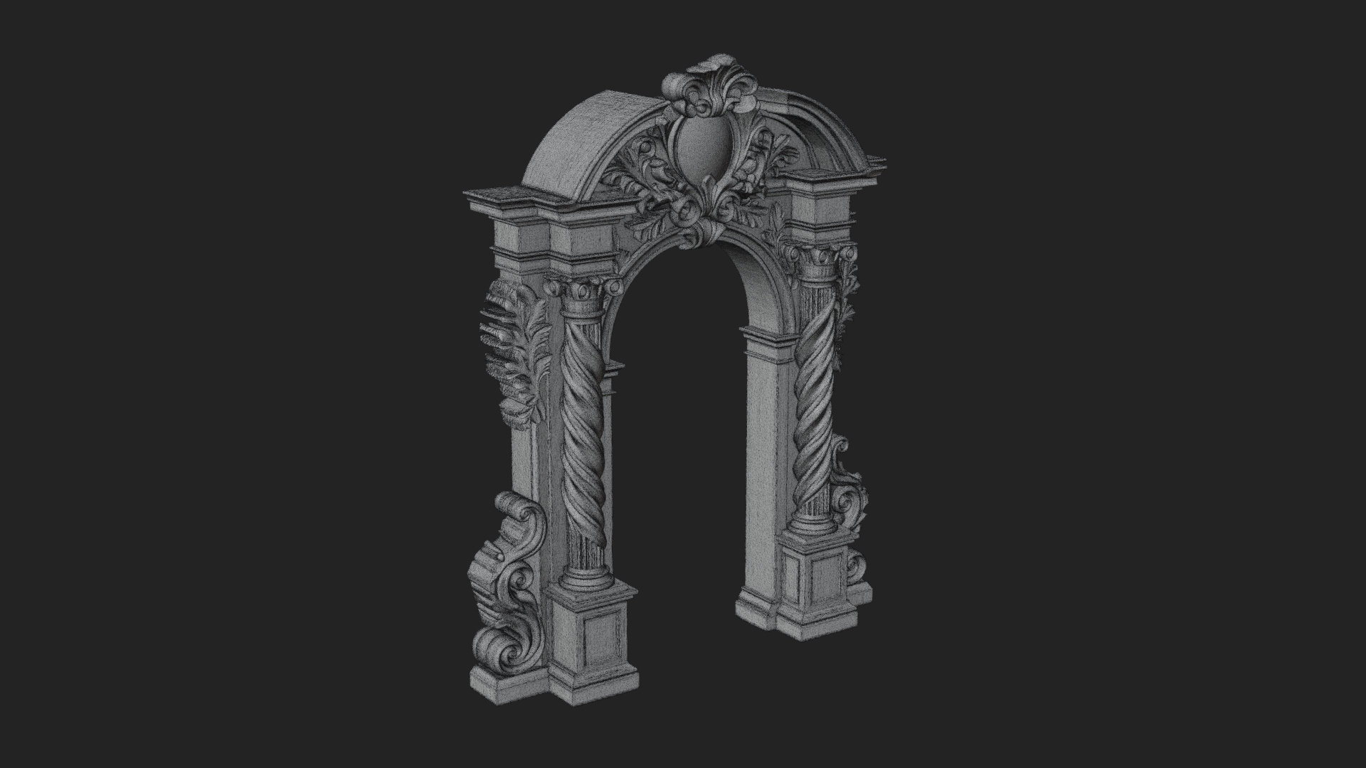 Baroque Carved Arch Design 4 3D Print Model 3D Model