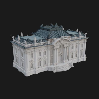 Baroque Palace House Design 1 3D Print Model