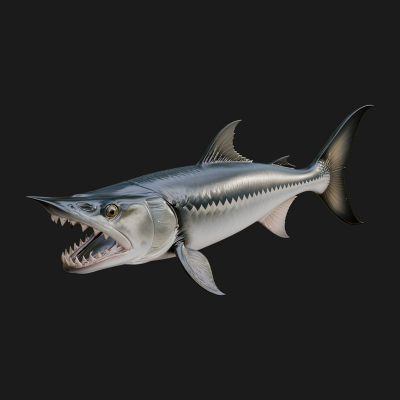 Barracuda Fish Statue Design 1 3D Print Model