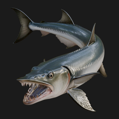 Barracuda Fish Statue Design 5 3D Print Model