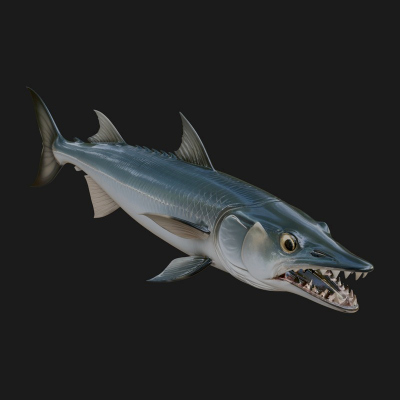 Barracuda Fish Statue Design 6 3D Print Model