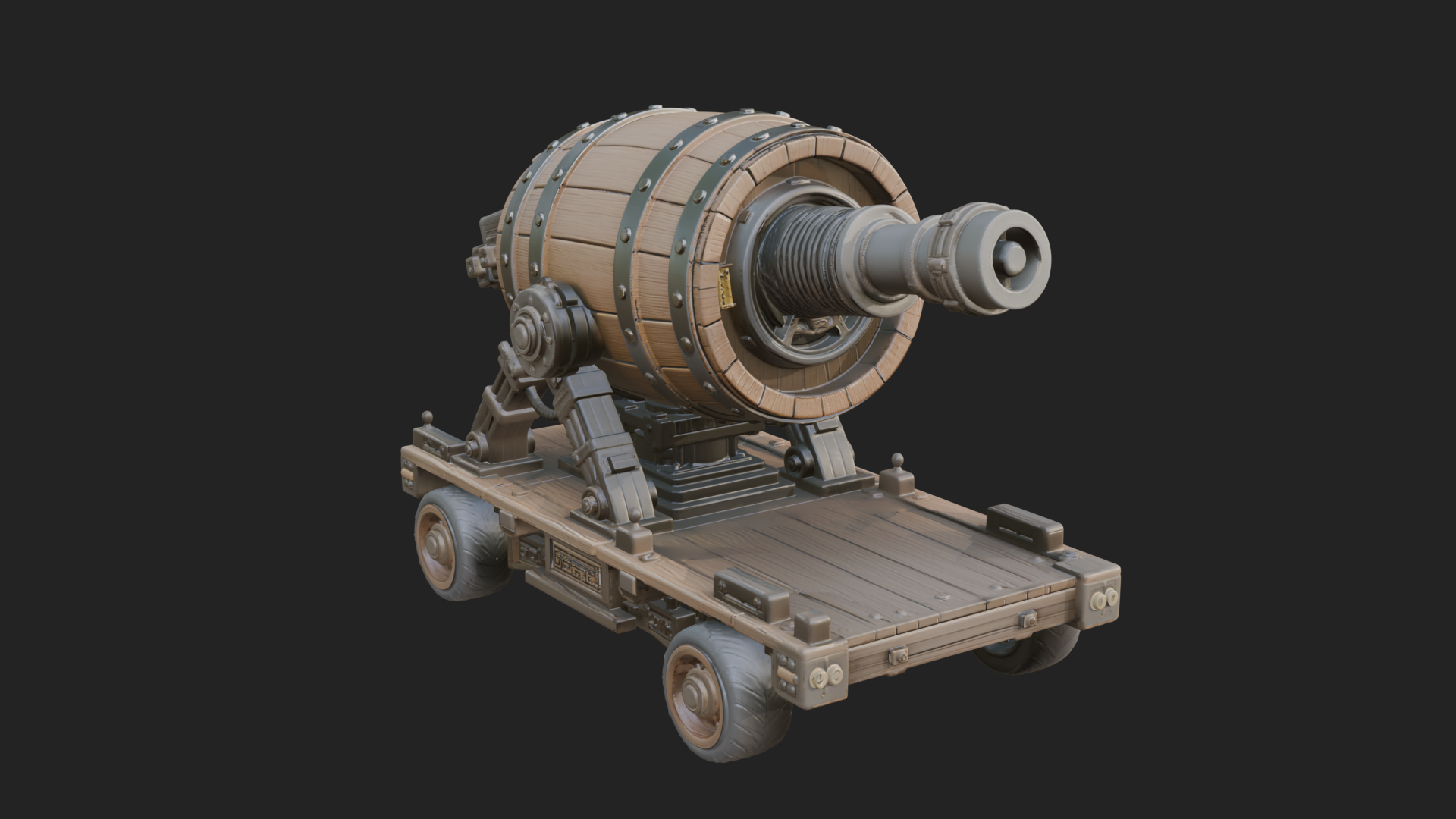 Barrel Siege Mortar Model Design 1 3D Print Model 3D Model