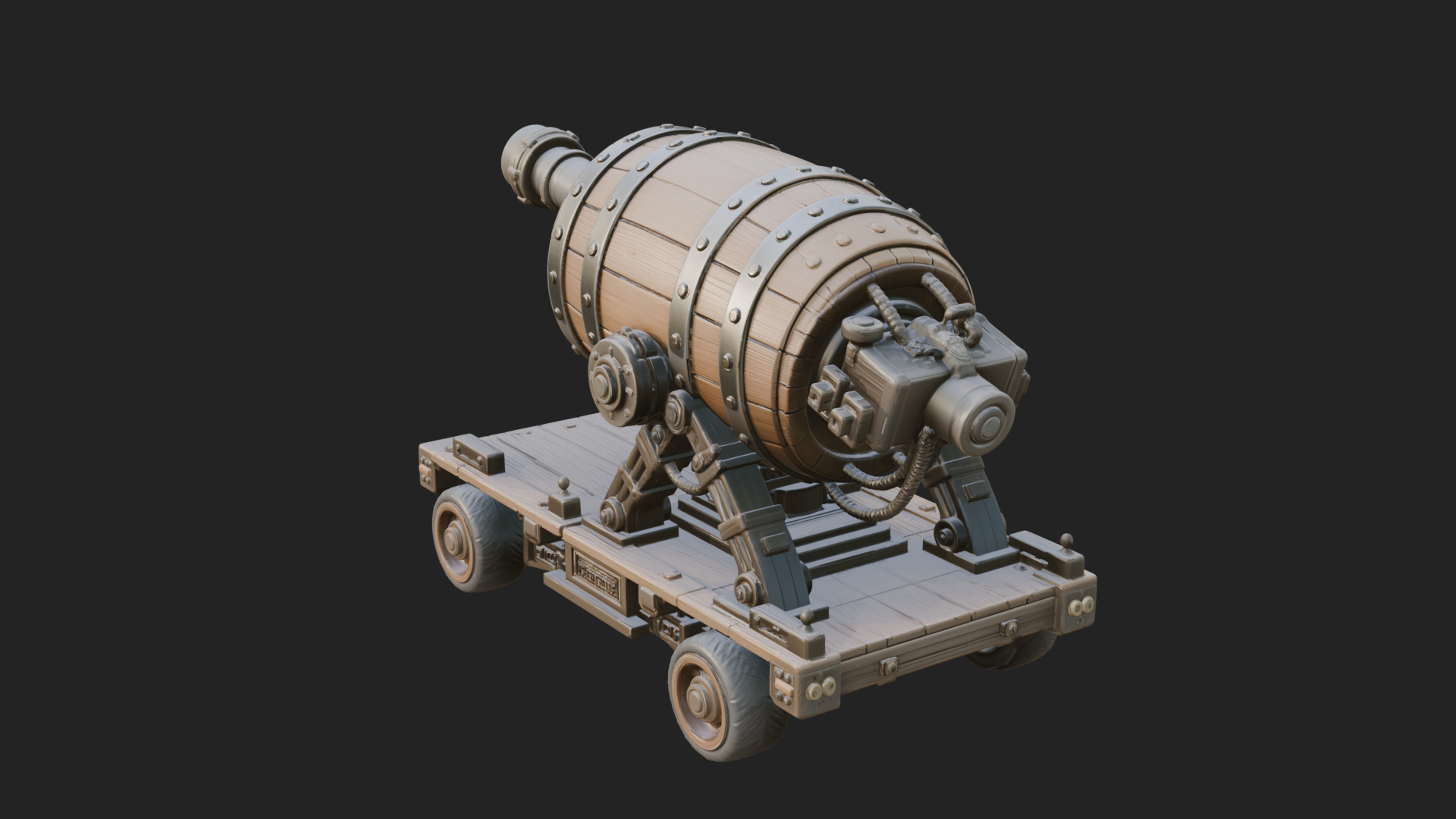 Barrel Siege Mortar Model Design 1 3D Print Model 3D Model