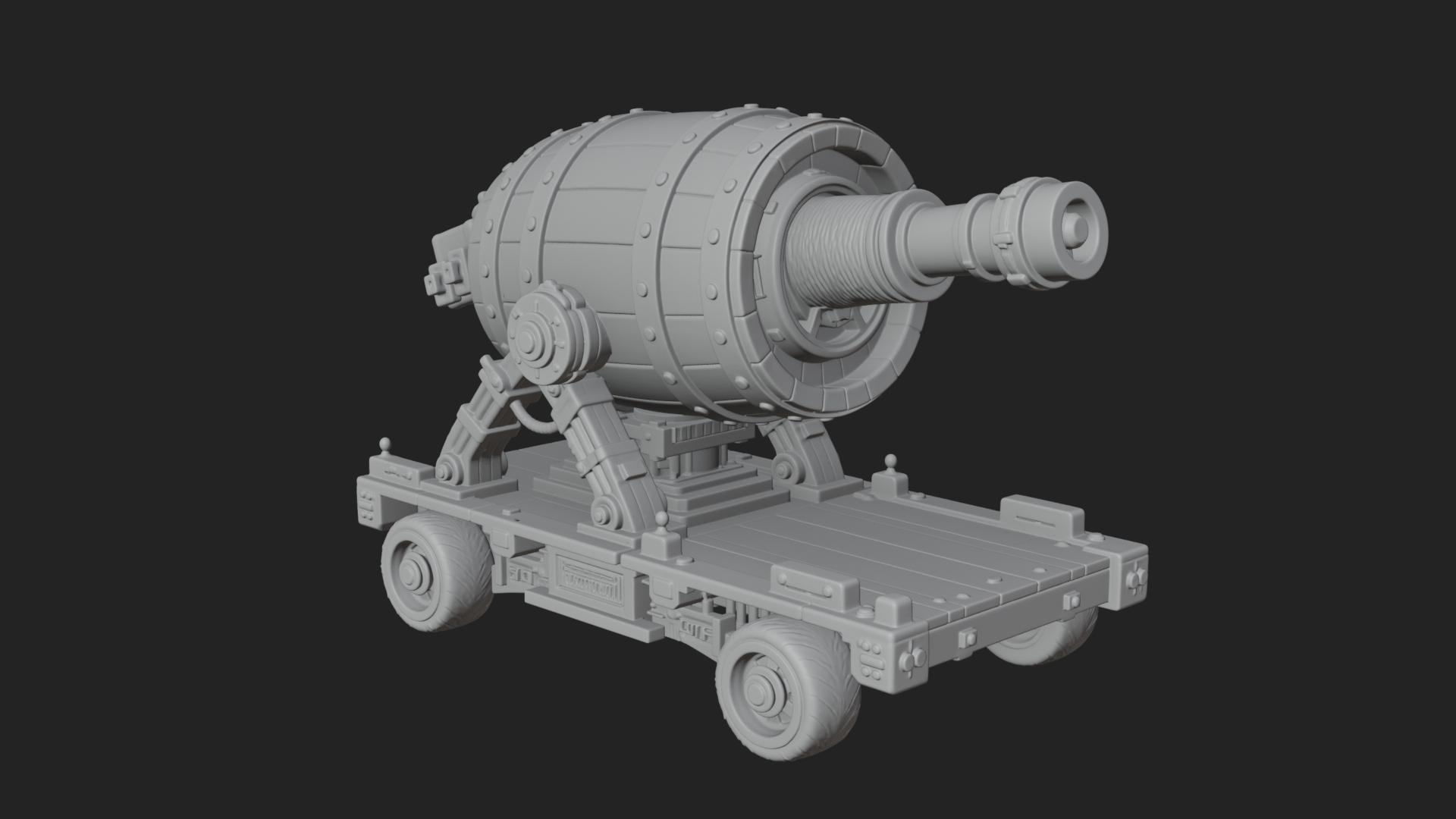 Barrel Siege Mortar Model Design 1 3D Print Model 3D Model