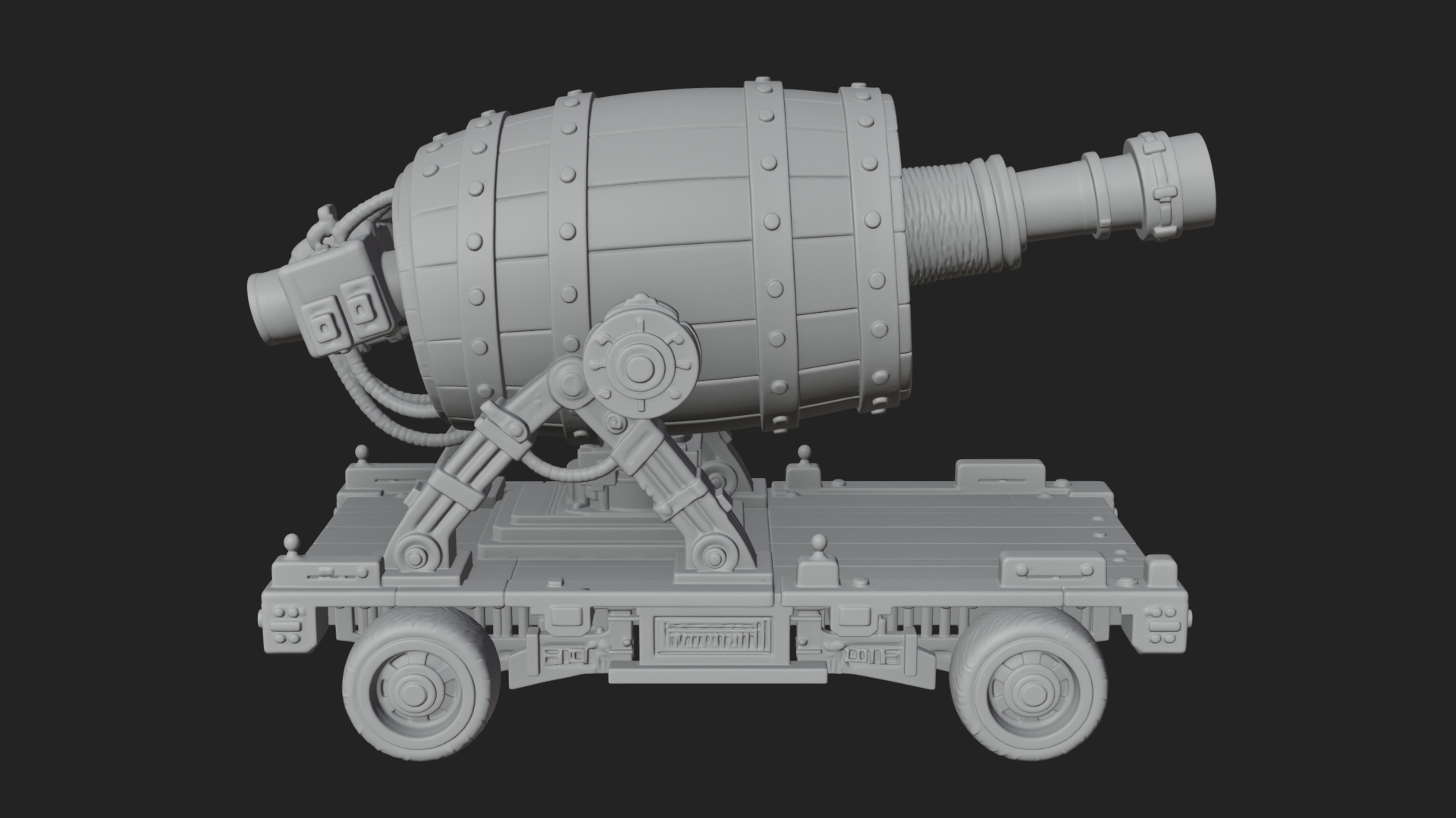 Barrel Siege Mortar Model Design 1 3D Print Model 3D Model