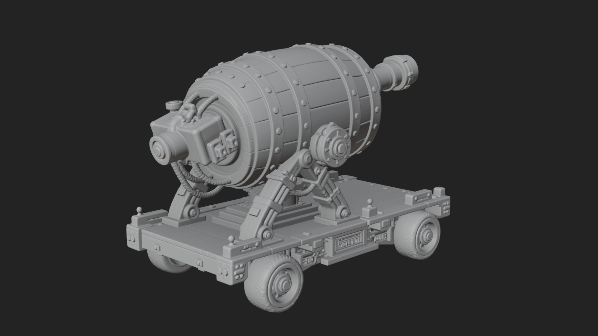 Barrel Siege Mortar Model Design 1 3D Print Model 3D Model