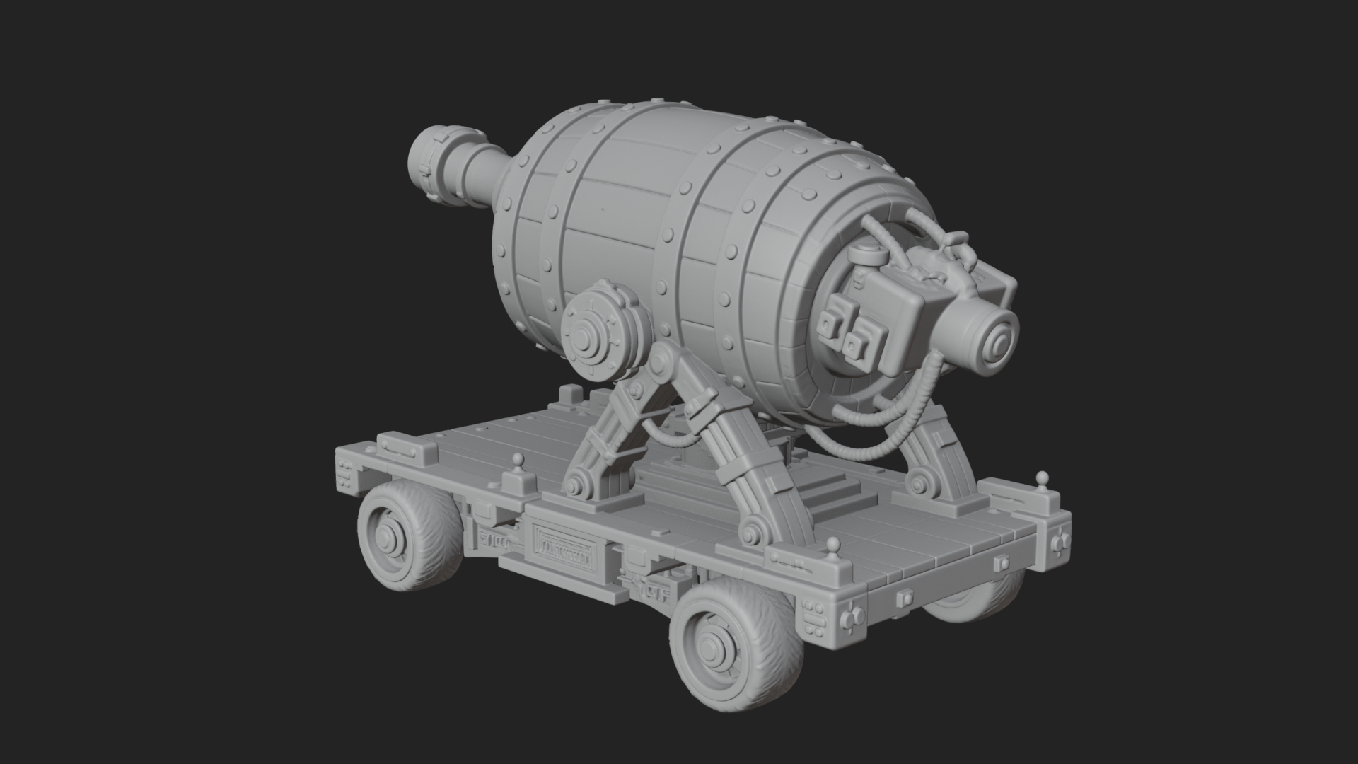 Barrel Siege Mortar Model Design 1 3D Print Model 3D Model
