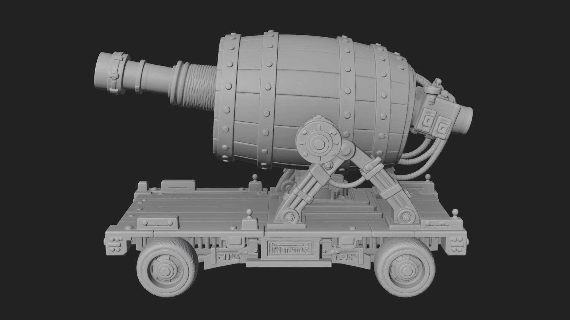 Barrel Siege Mortar Model Design 1 3D Print Model 3D Model
