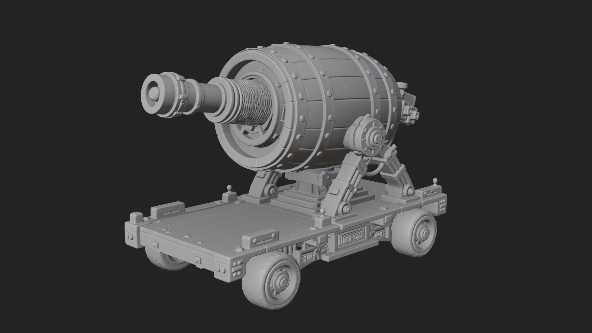 Barrel Siege Mortar Model Design 1 3D Print Model 3D Model