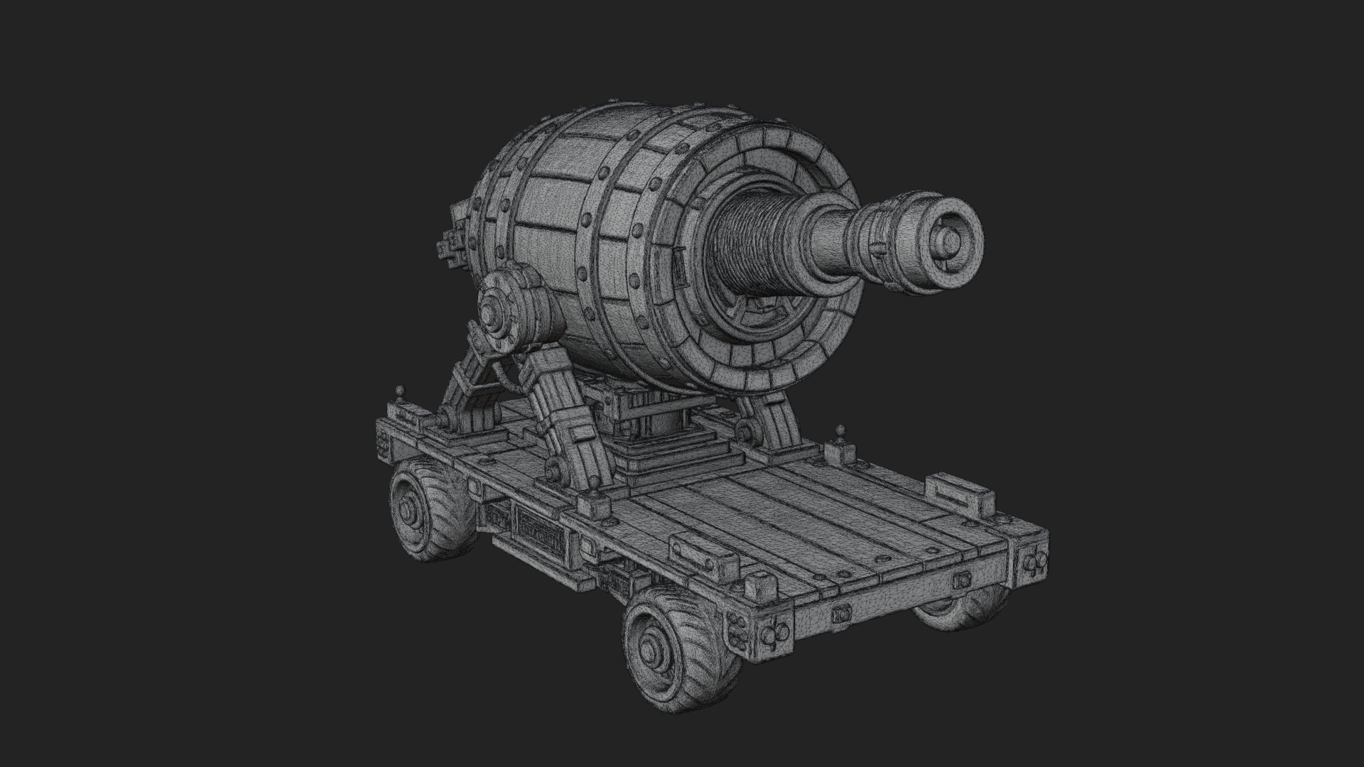 Barrel Siege Mortar Model Design 1 3D Print Model 3D Model