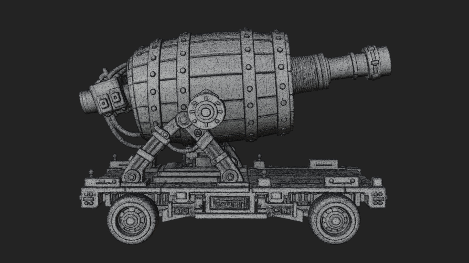 Barrel Siege Mortar Model Design 1 3D Print Model 3D Model