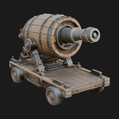 Barrel Siege Mortar Model Design 1 3D Print Model
