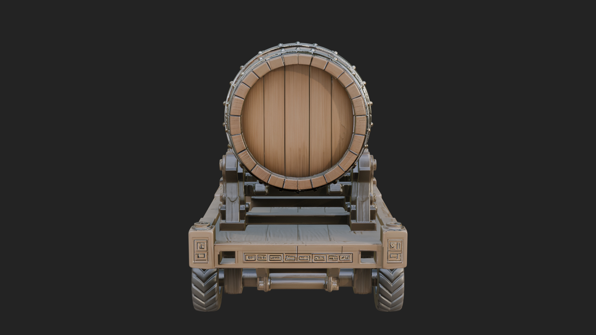 Barrel Siege Mortar Model Design 2 3D Print Model 3D Model
