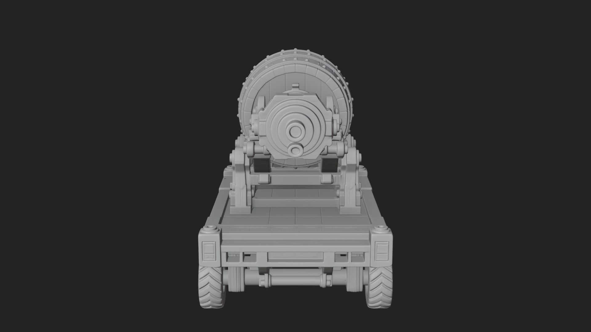 Barrel Siege Mortar Model Design 2 3D Print Model 3D Model