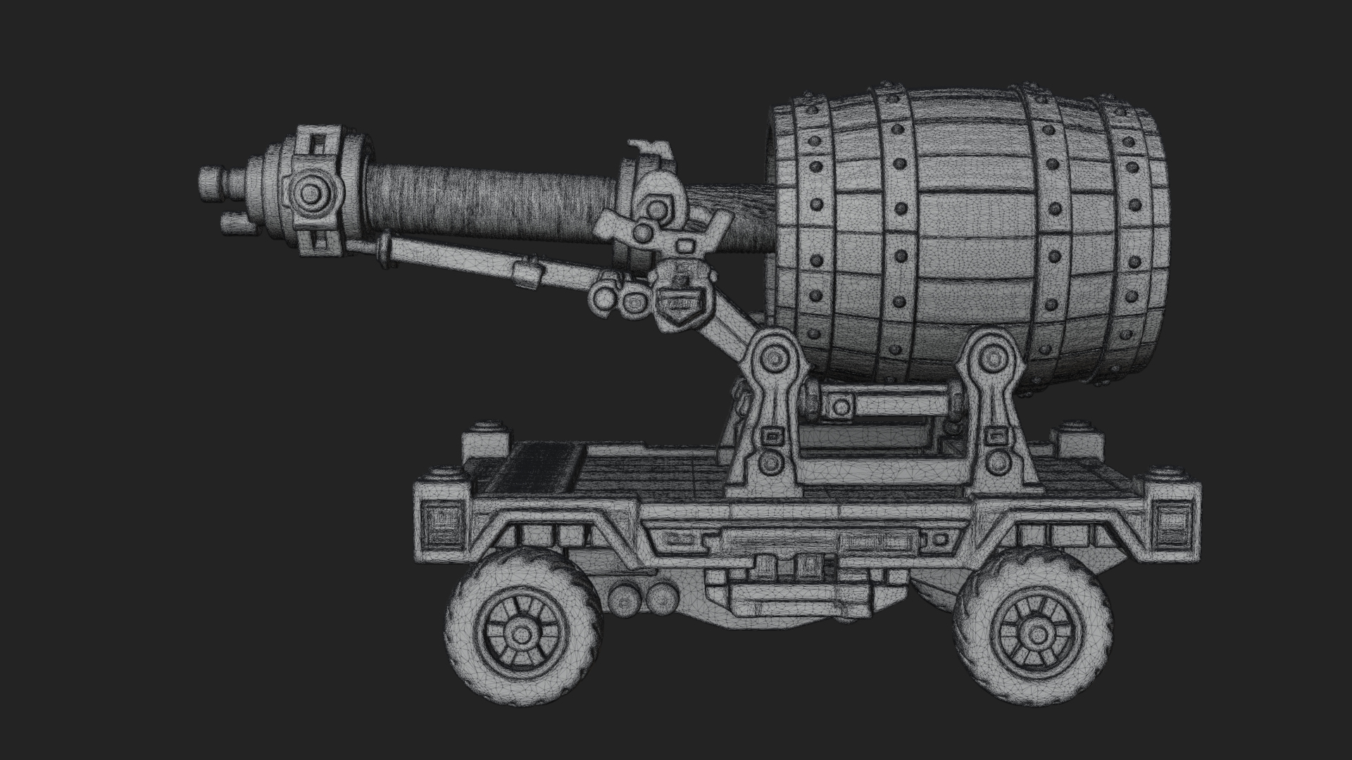 Barrel Siege Mortar Model Design 2 3D Print Model 3D Model
