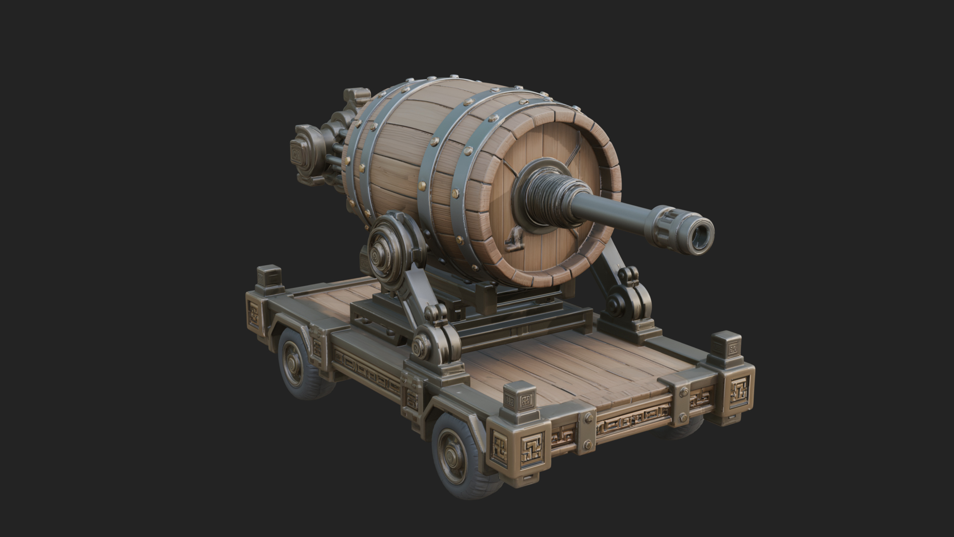 Barrel Siege Mortar Model Design 3 3D Print Model 3D Model
