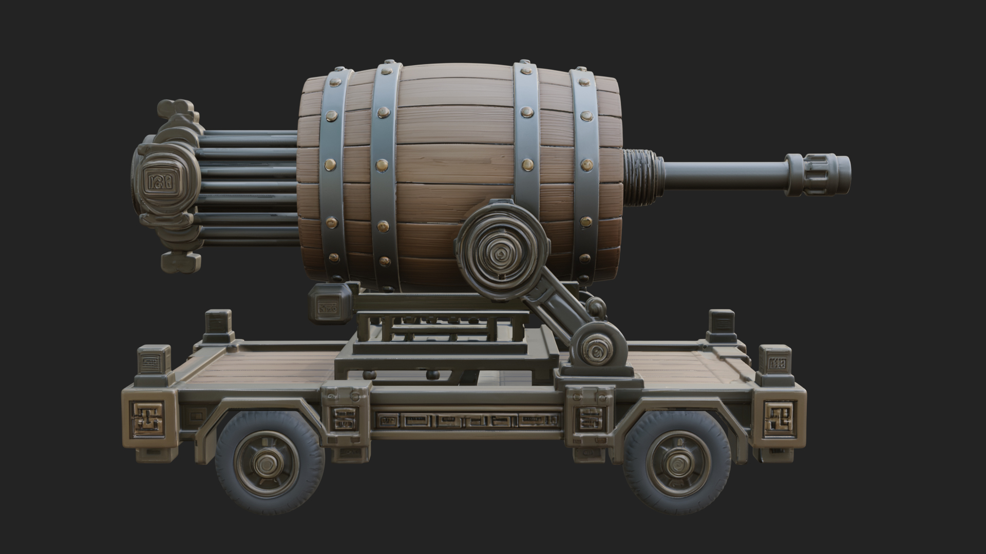 Barrel Siege Mortar Model Design 3 3D Print Model 3D Model