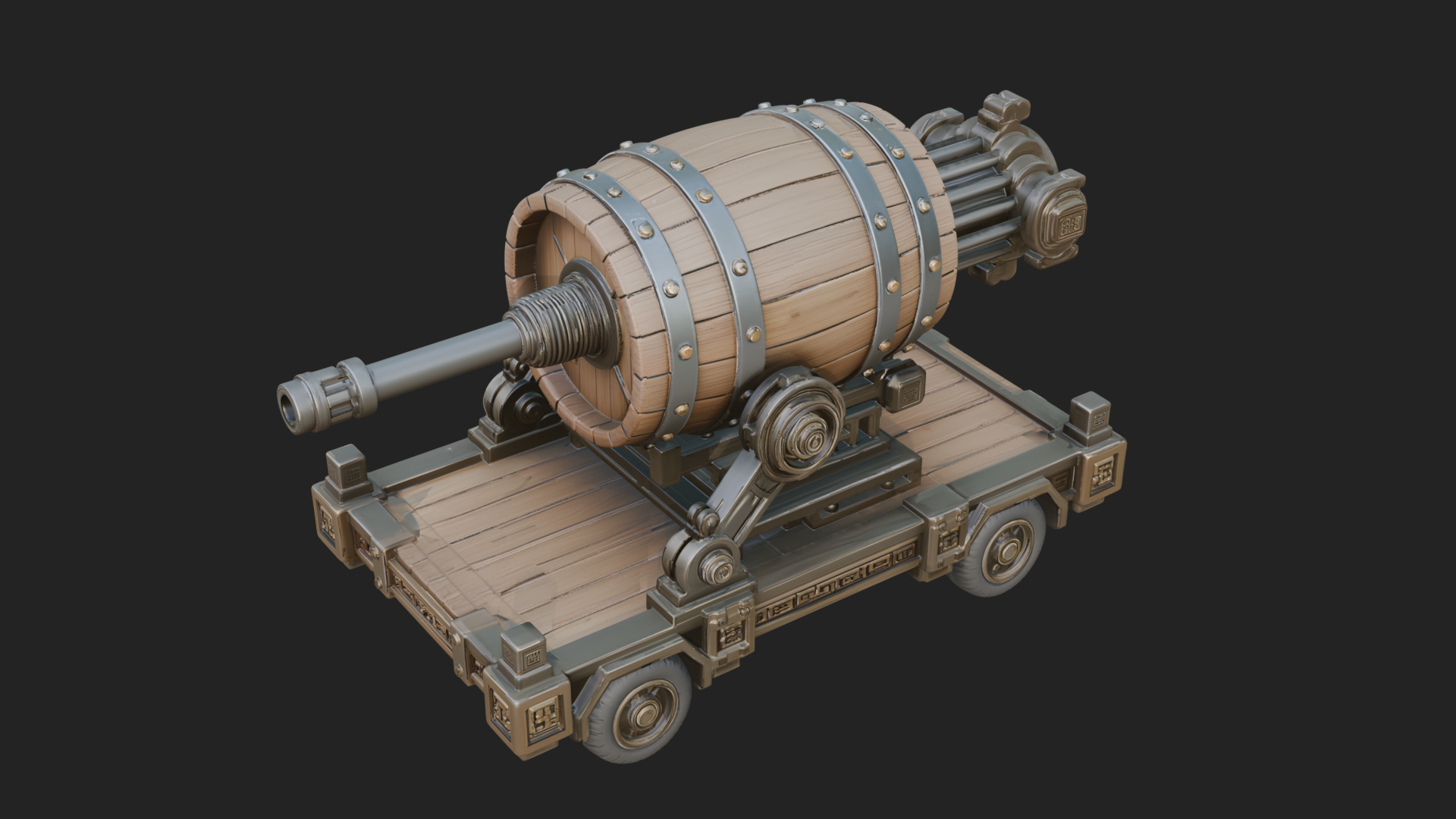 Barrel Siege Mortar Model Design 3 3D Print Model 3D Model