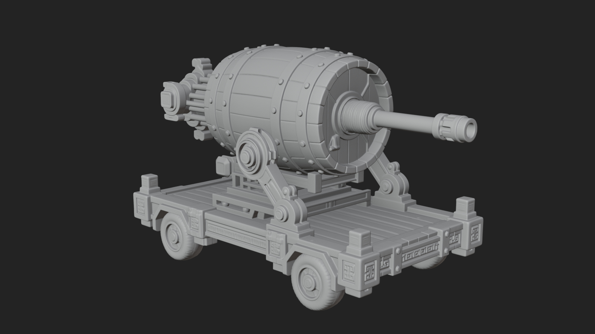 Barrel Siege Mortar Model Design 3 3D Print Model 3D Model