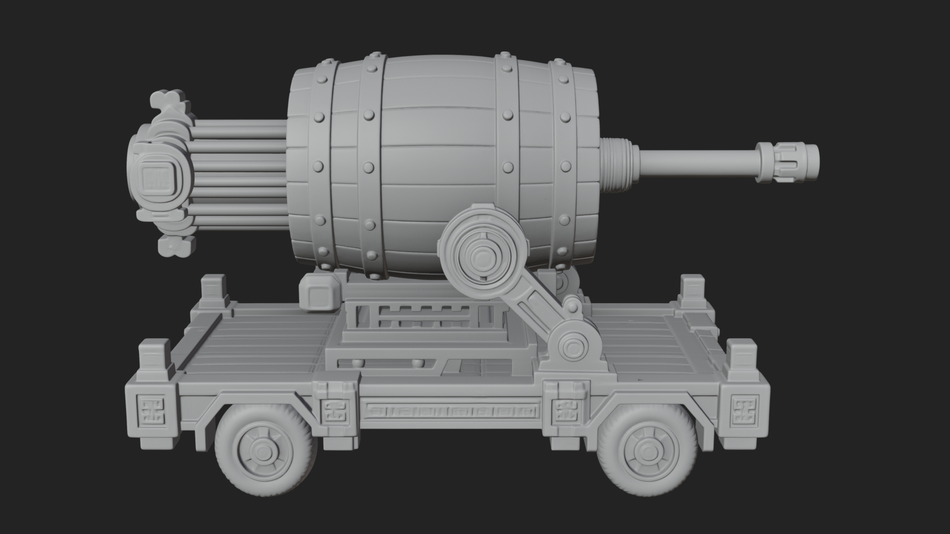 Barrel Siege Mortar Model Design 3 3D Print Model 3D Model