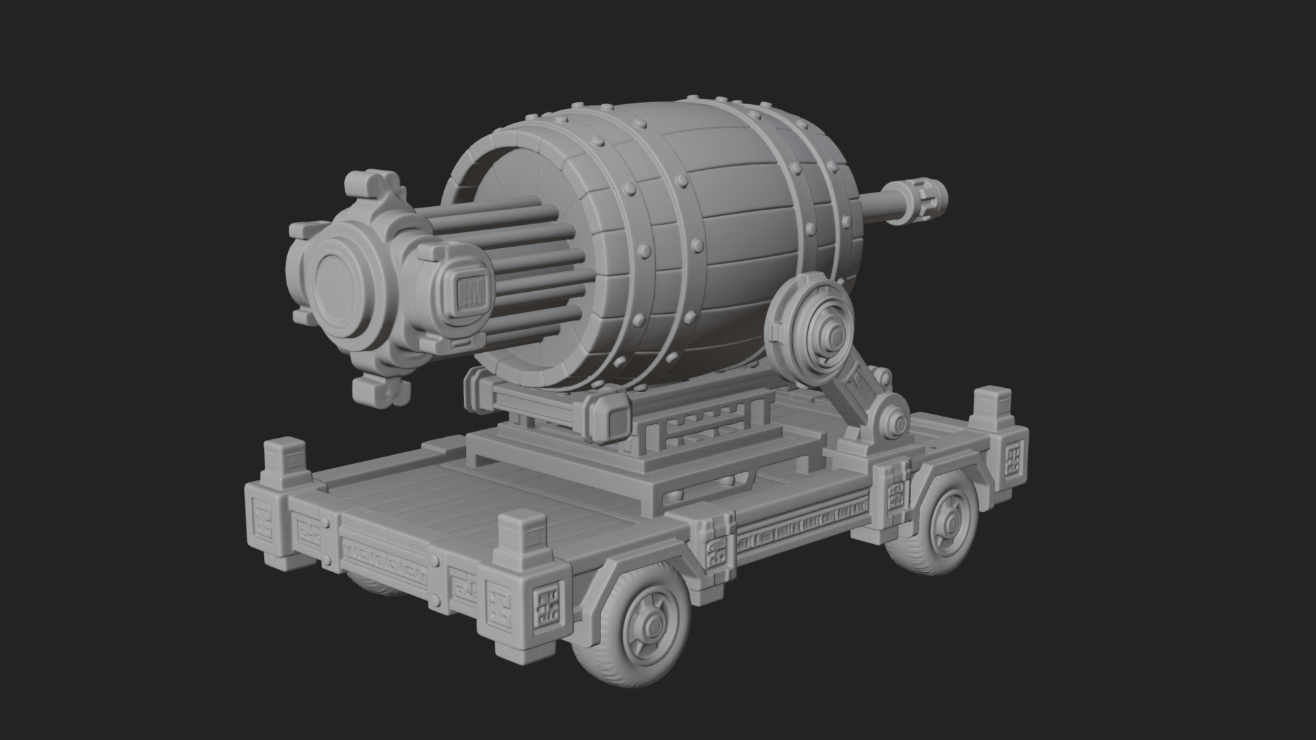 Barrel Siege Mortar Model Design 3 3D Print Model 3D Model