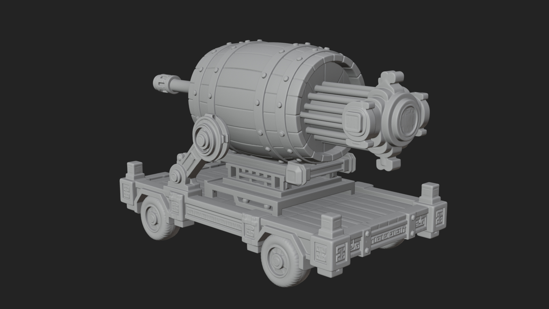 Barrel Siege Mortar Model Design 3 3D Print Model 3D Model