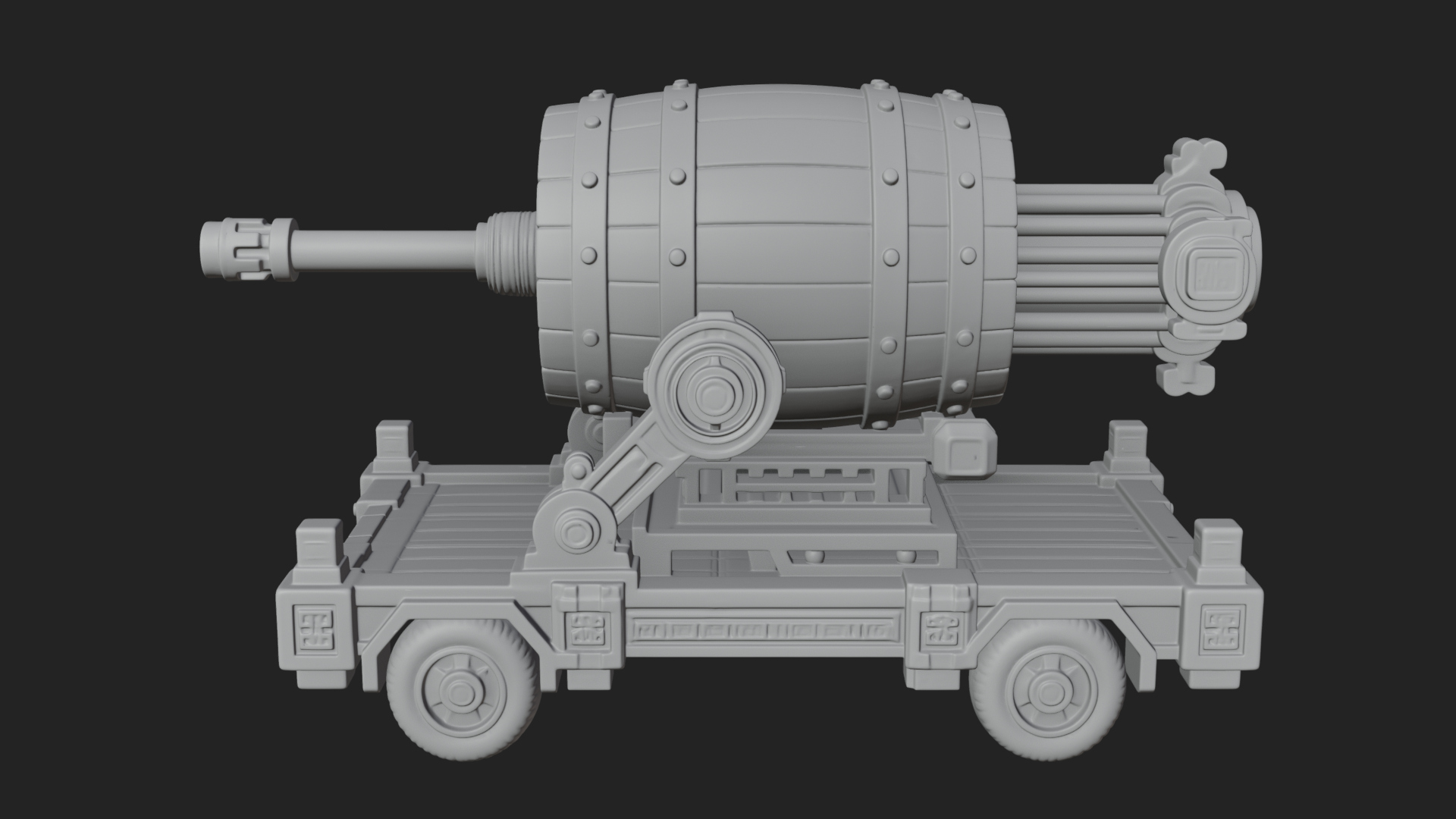 Barrel Siege Mortar Model Design 3 3D Print Model 3D Model