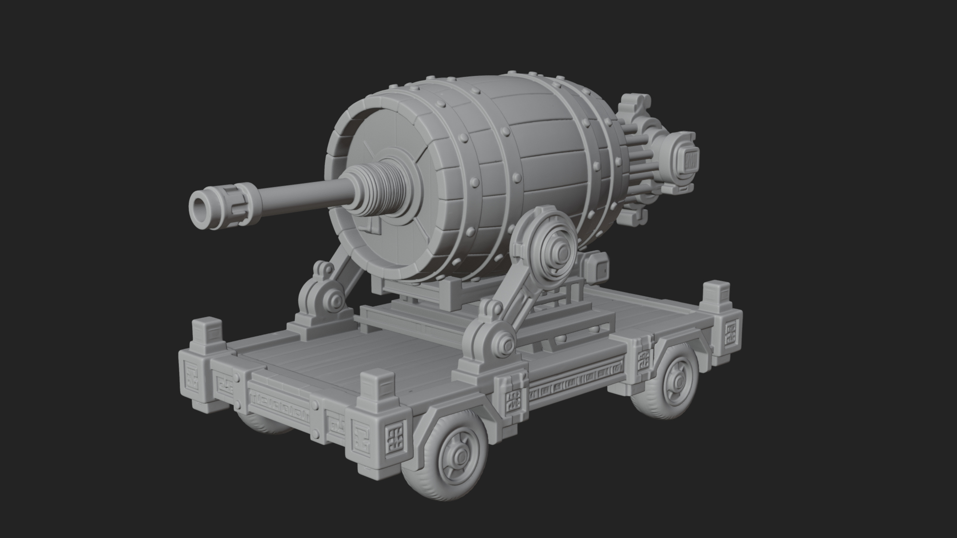 Barrel Siege Mortar Model Design 3 3D Print Model 3D Model