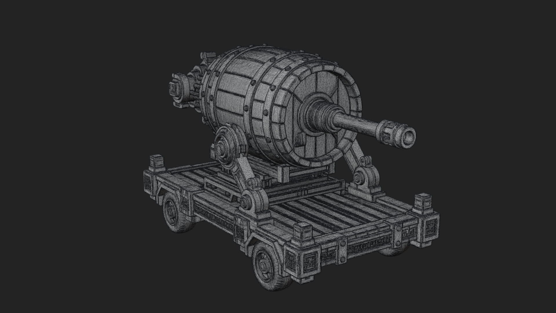 Barrel Siege Mortar Model Design 3 3D Print Model 3D Model