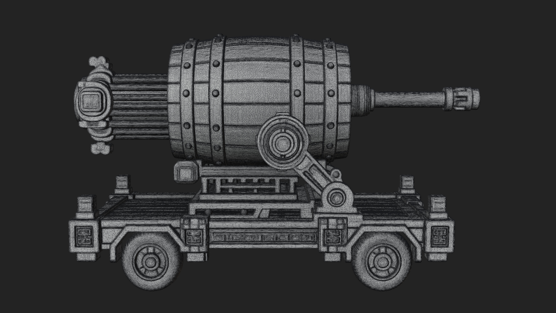 Barrel Siege Mortar Model Design 3 3D Print Model 3D Model