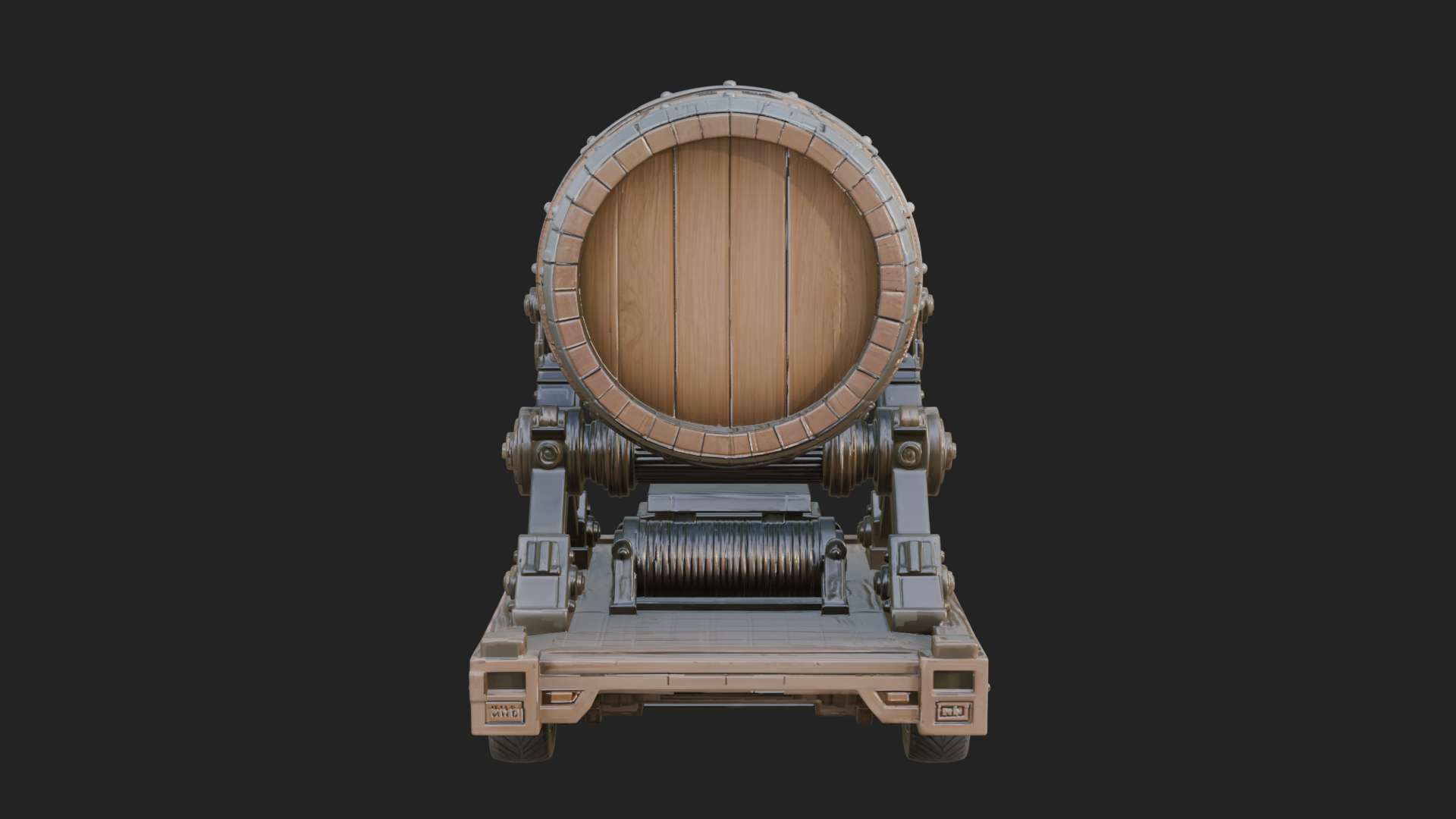 Barrel Siege Mortar Model Design 4 3D Print Model 3D Model