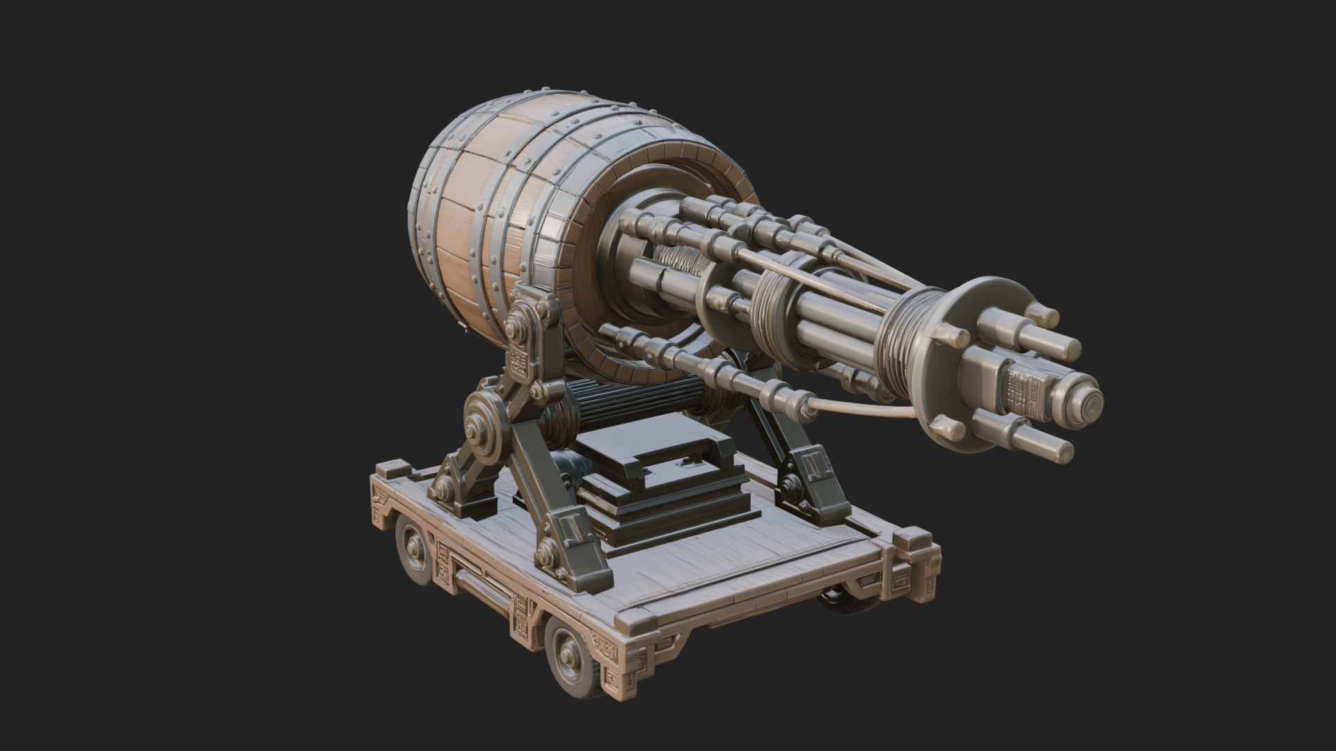Barrel Siege Mortar Model Design 4 3D Print Model 3D Model