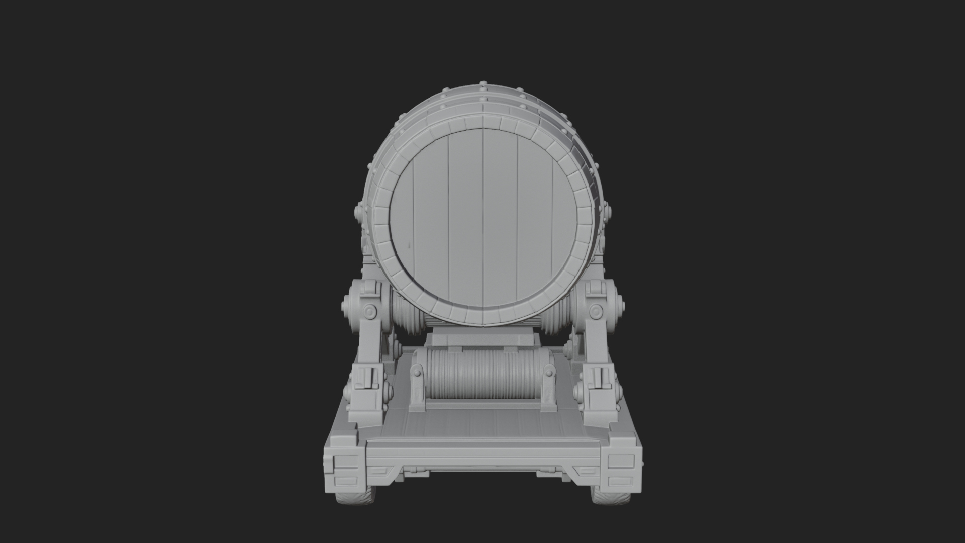 Barrel Siege Mortar Model Design 4 3D Print Model 3D Model