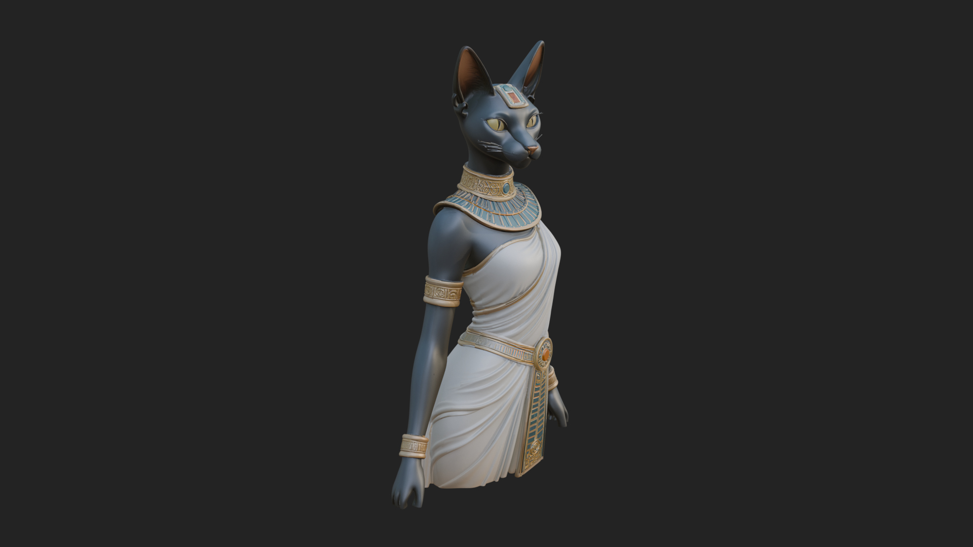 Bastet Cat Goddess Statue Design 1 3D Print Model 3D Model