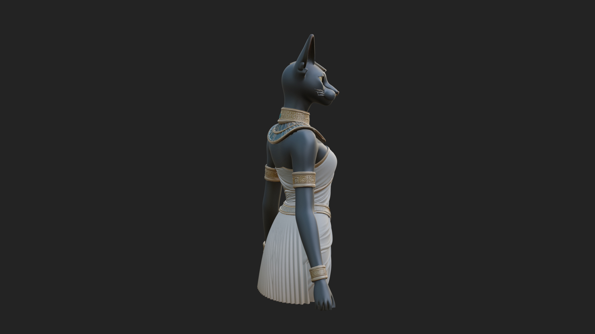 Bastet Cat Goddess Statue Design 1 3D Print Model 3D Model