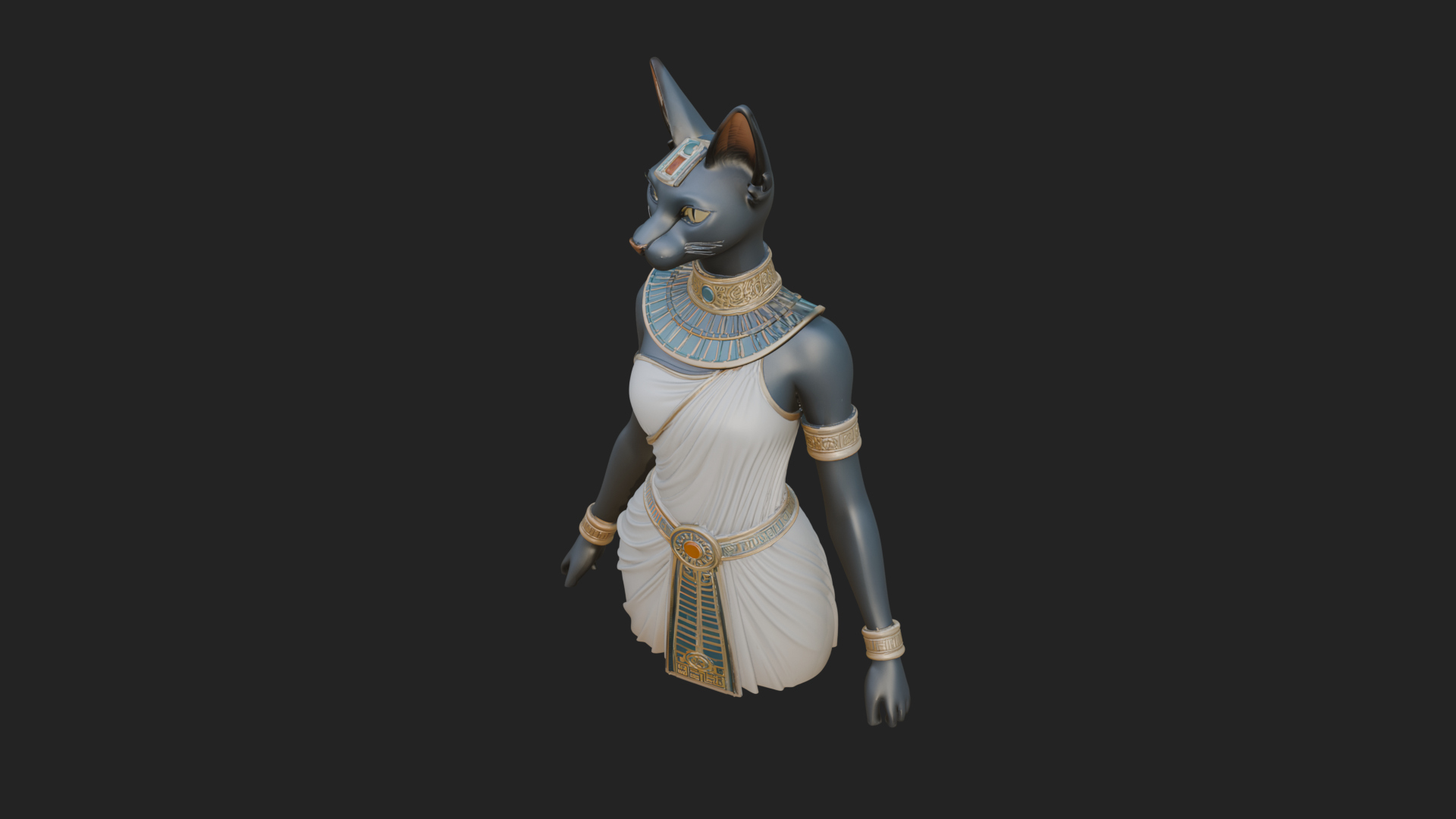 Bastet Cat Goddess Statue Design 1 3D Print Model 3D Model