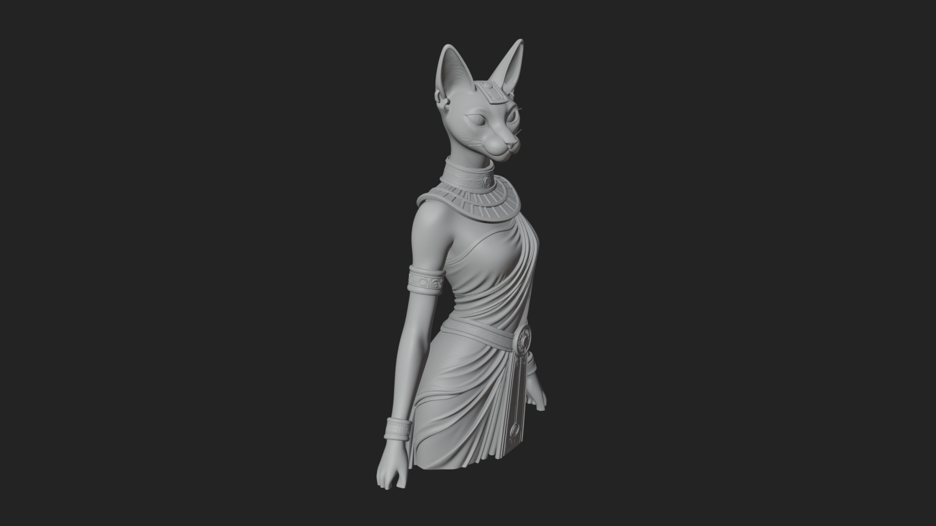 Bastet Cat Goddess Statue Design 1 3D Print Model 3D Model