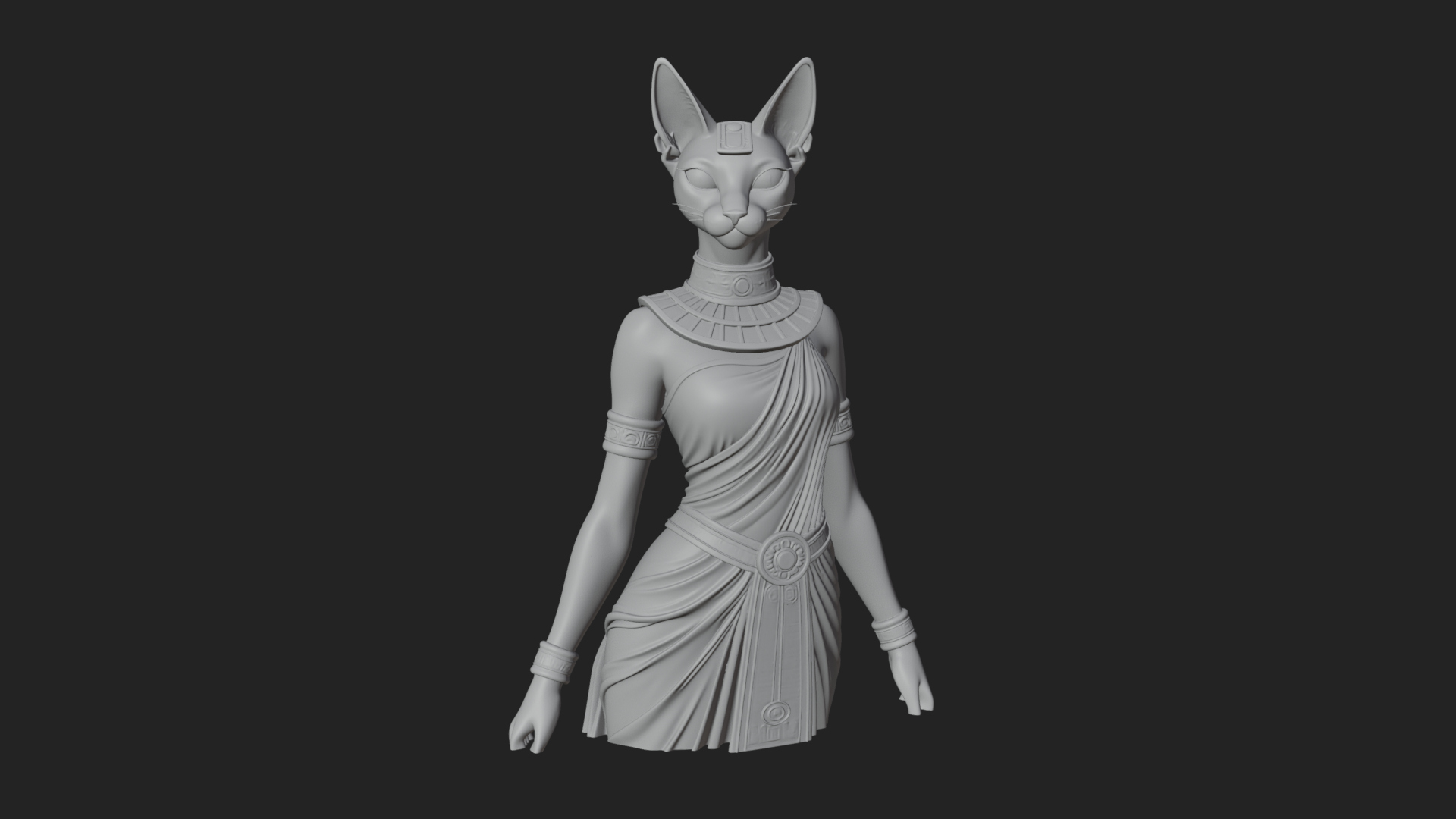 Bastet Cat Goddess Statue Design 1 3D Print Model 3D Model