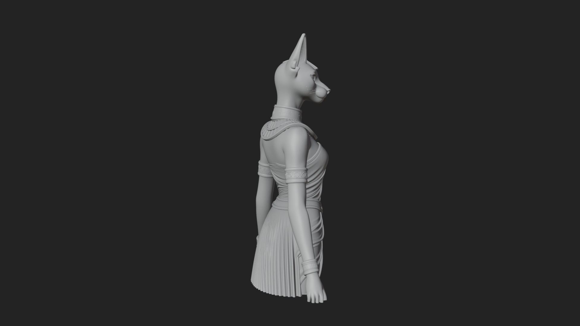 Bastet Cat Goddess Statue Design 1 3D Print Model 3D Model