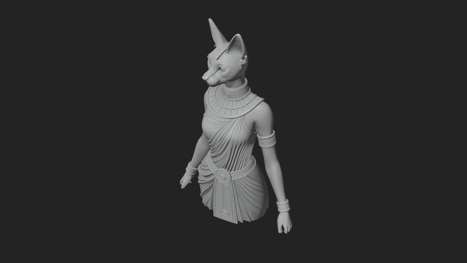 Bastet Cat Goddess Statue Design 1 3D Print Model 3D Model