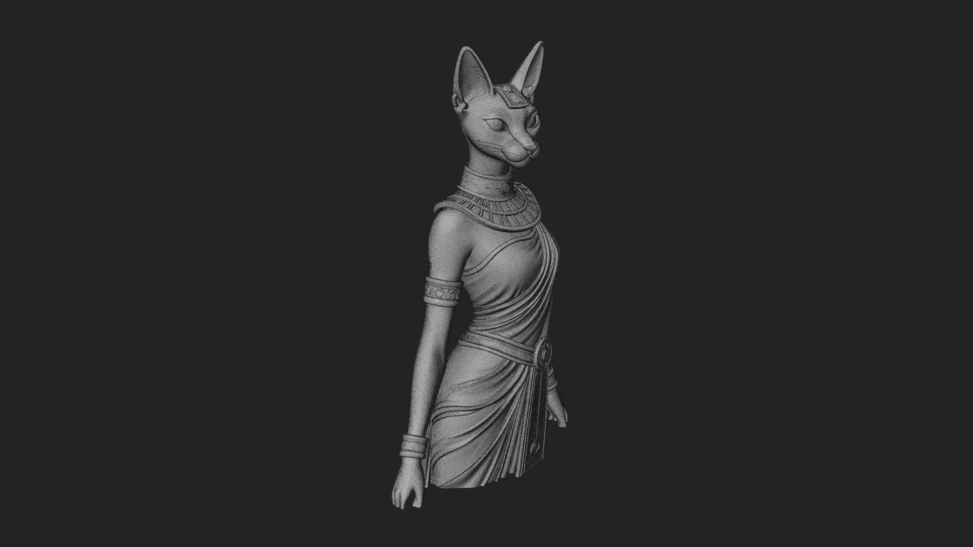 Bastet Cat Goddess Statue Design 1 3D Print Model 3D Model
