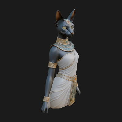 Bastet Cat Goddess Statue Design 1 3D Print Model