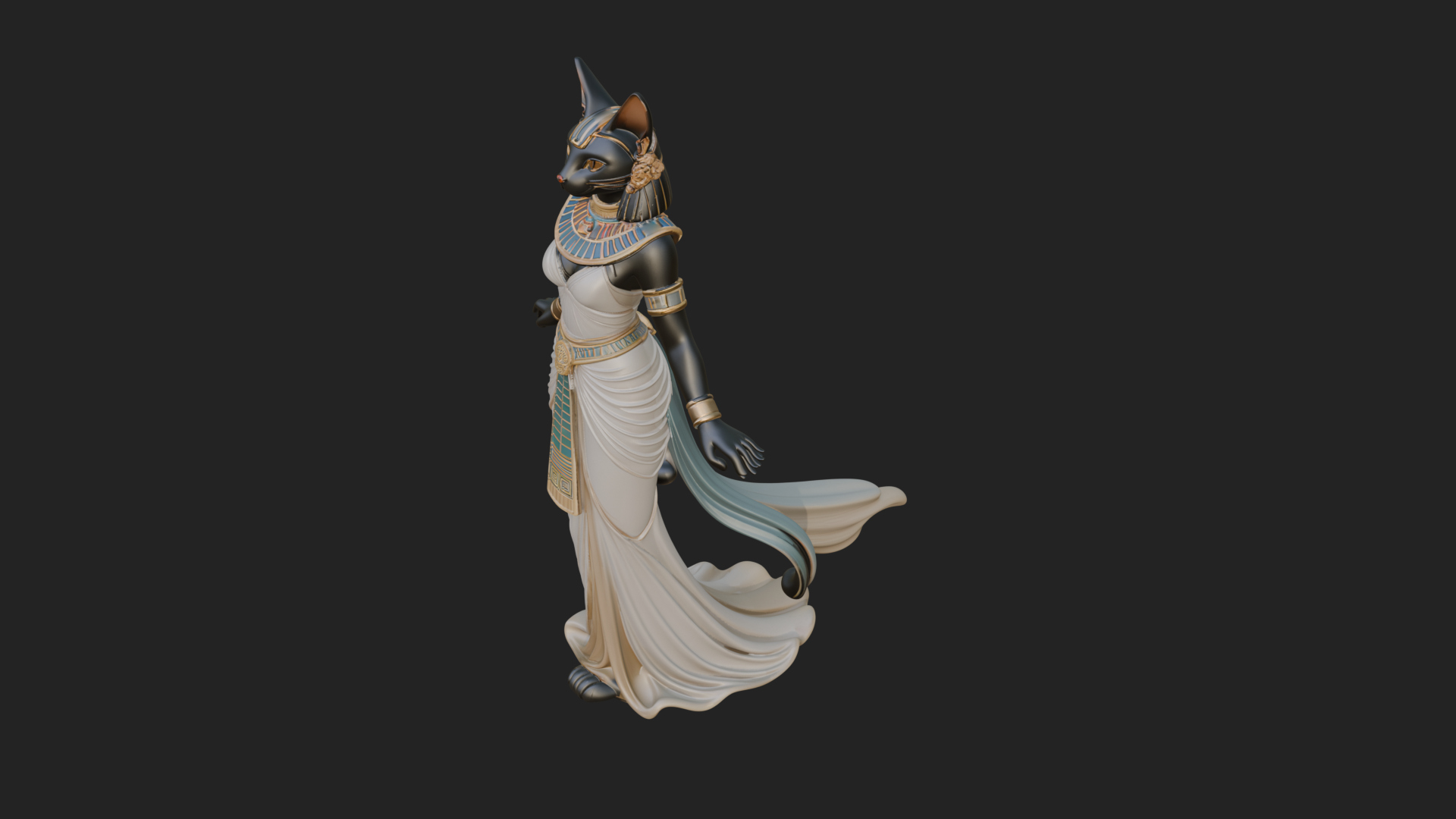 Bastet Cat Goddess Statue Design 2 3D Print Model 3D Model